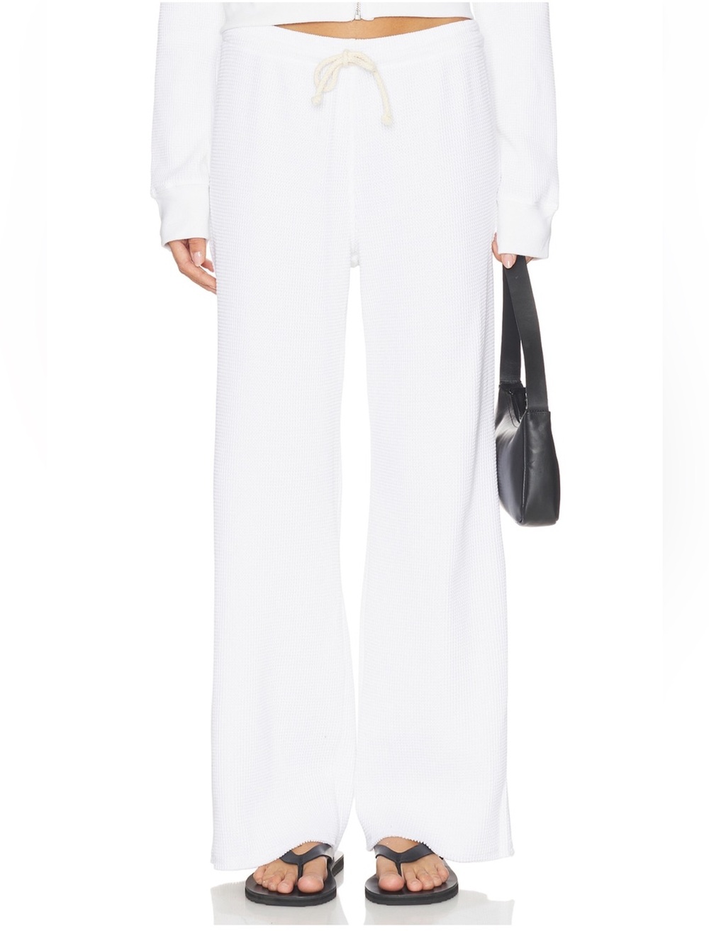 Perfect white tee waffle pants